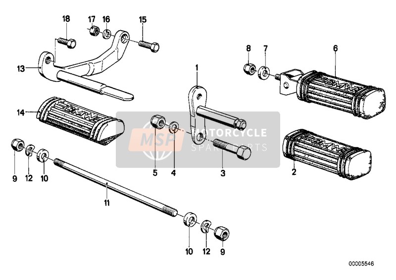 BMW R 45/N 1978 FOOTREST for a 1978 BMW R 45/N