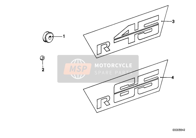 BMW R 45/N 1984 Cache de batterie/décalcomanie pour un 1984 BMW R 45/N