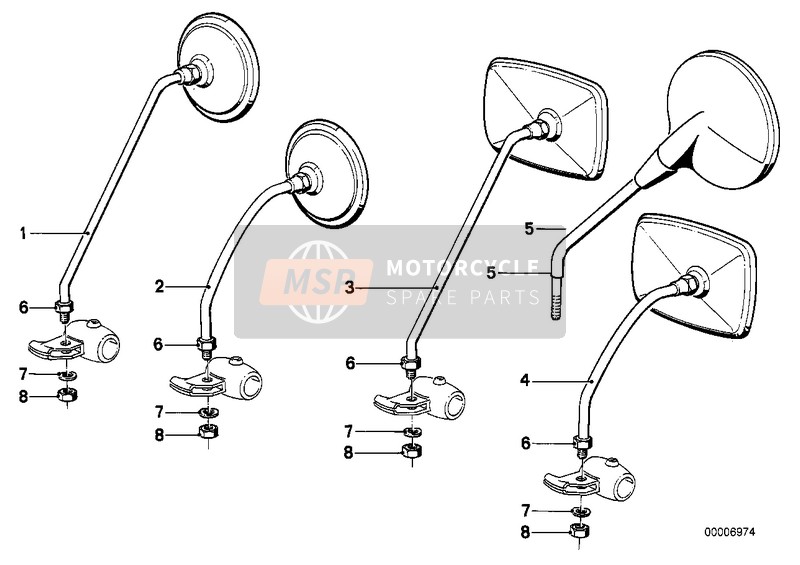 BMW R 45/N 1979 Miroir pour un 1979 BMW R 45/N