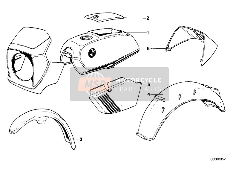 BMW R 45/N 1979 Pieces Peintes 090 grün RAL 6006 pour un 1979 BMW R 45/N