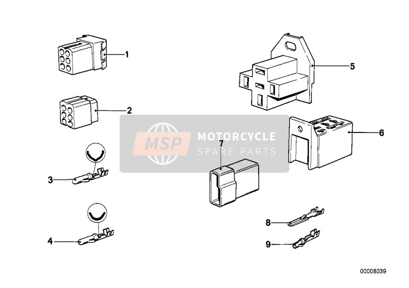 BMW R 45/N 1983 Fiche/douille isolante pour cosses 1 pour un 1983 BMW R 45/N