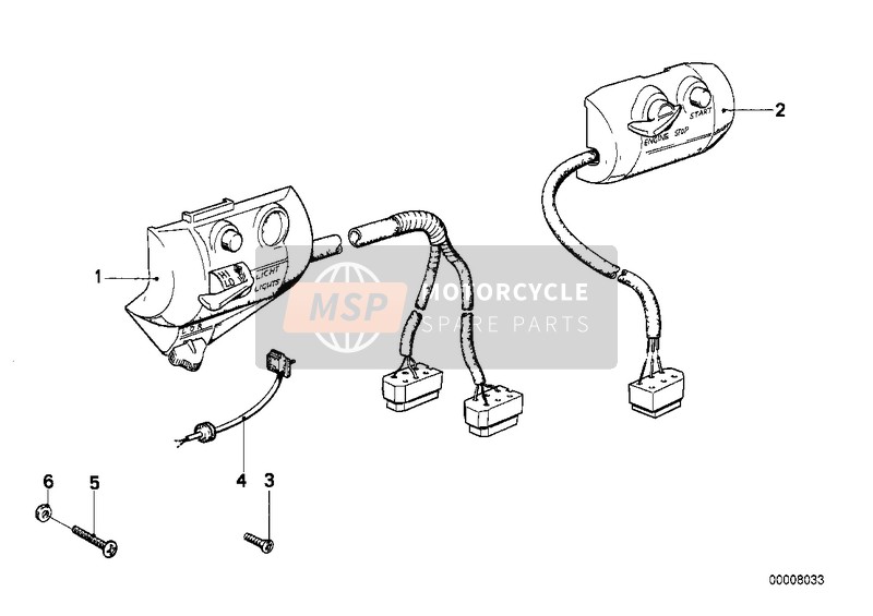 BMW R 45/N 1983 COMBINATION SWITCH AT HANDLEBAR for a 1983 BMW R 45/N