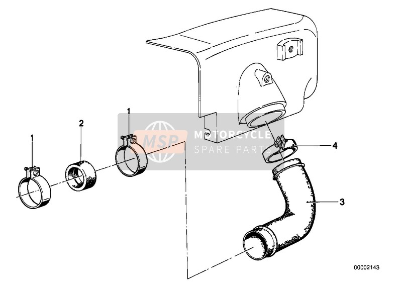 BMW R 45/N 1984 Filtre à air-conduite d'aspiration pour un 1984 BMW R 45/N