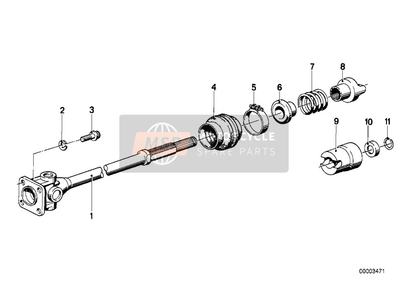 BMW R 45/N 1984 Arbre de transmission 2 pour un 1984 BMW R 45/N