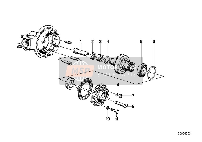 BMW R 45/N 1984 Diferencial trasero-tapa carter 1 para un 1984 BMW R 45/N