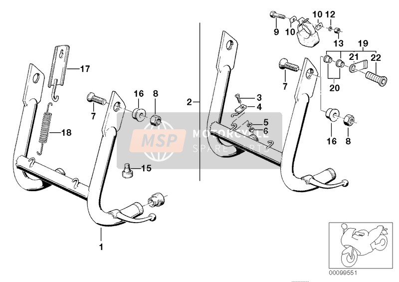 BMW R 45/N 1985 Caballete central para un 1985 BMW R 45/N