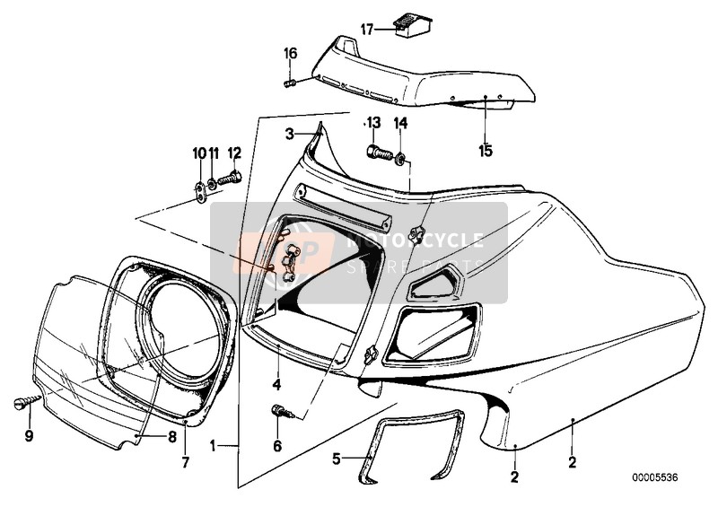 BMW R 45T 1985 Habillage dessus/support d'instruments pour un 1985 BMW R 45T