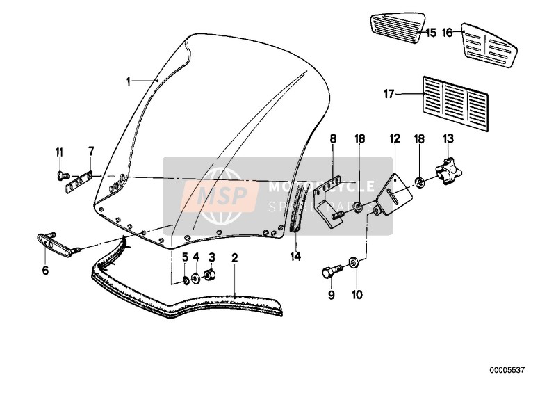 BMW R 45T 1982 WINDSCHILD für ein 1982 BMW R 45T