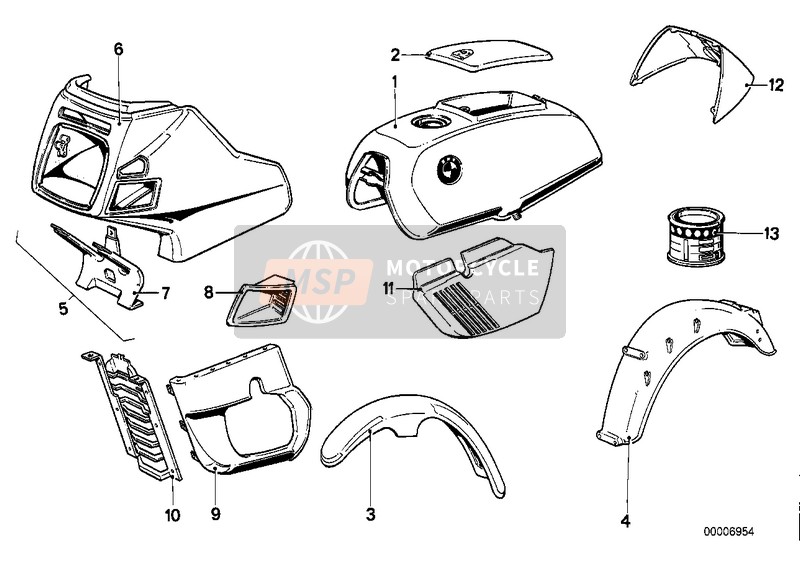 BMW R 45T 1981 Pieces peintes   603 minzgrün hell pour un 1981 BMW R 45T