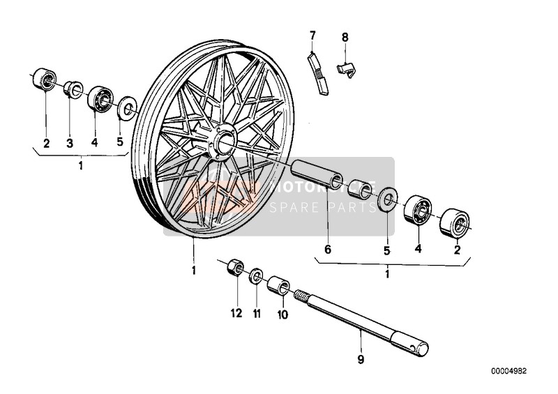 BMW R 45T 1980 Ruota in ghisa argento anter./semialbero per un 1980 BMW R 45T