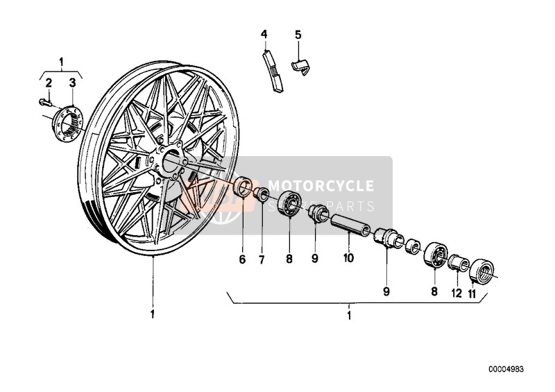 BMW R 45T 1982 Cast Rim Silber W. Drum Brake Rear for a 1982 BMW R 45T