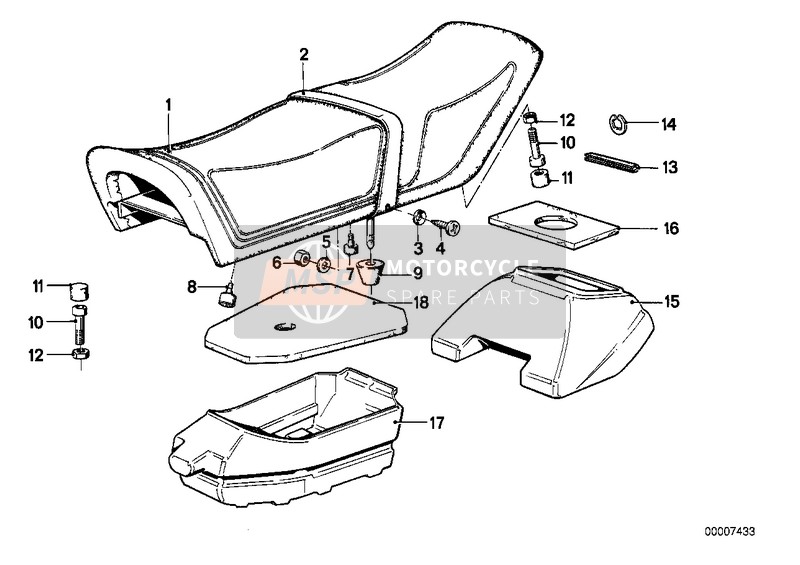 BMW R 45T/N 1981 Bench seat for a 1981 BMW R 45T/N