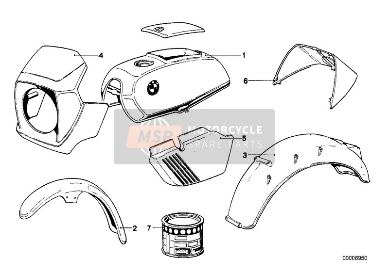 BMW R 65 1982 Partes barnizadas 589 bronco para un 1982 BMW R 65