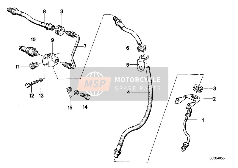 BMW R 65 1983 Frein de roue av-conduite de frein pour un 1983 BMW R 65