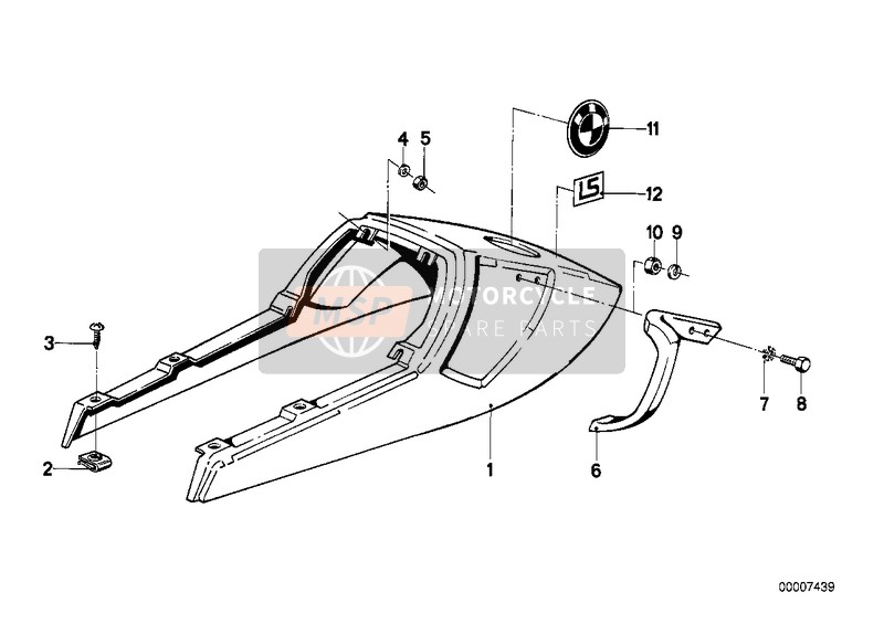 BMW R 65LS 1982 Banquette-piece arriere pour un 1982 BMW R 65LS