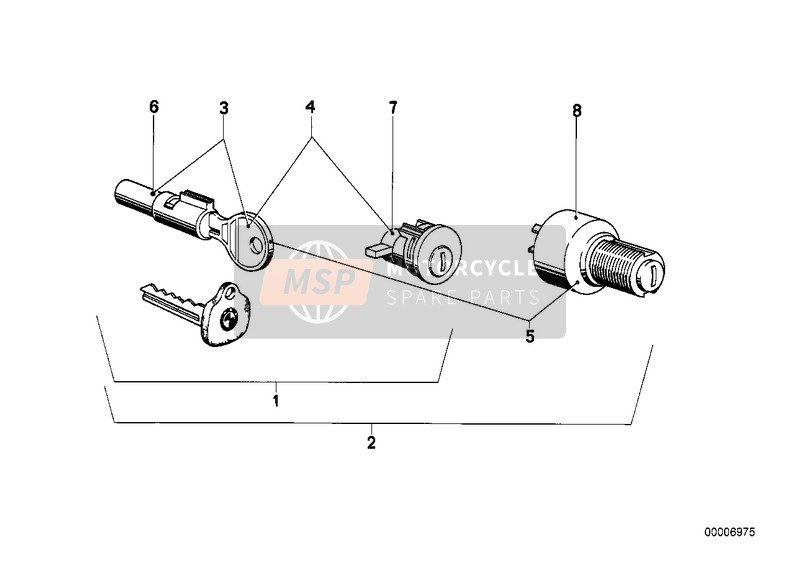 BMW R 50/5 1974 SET OF LOCKS for a 1974 BMW R 50/5