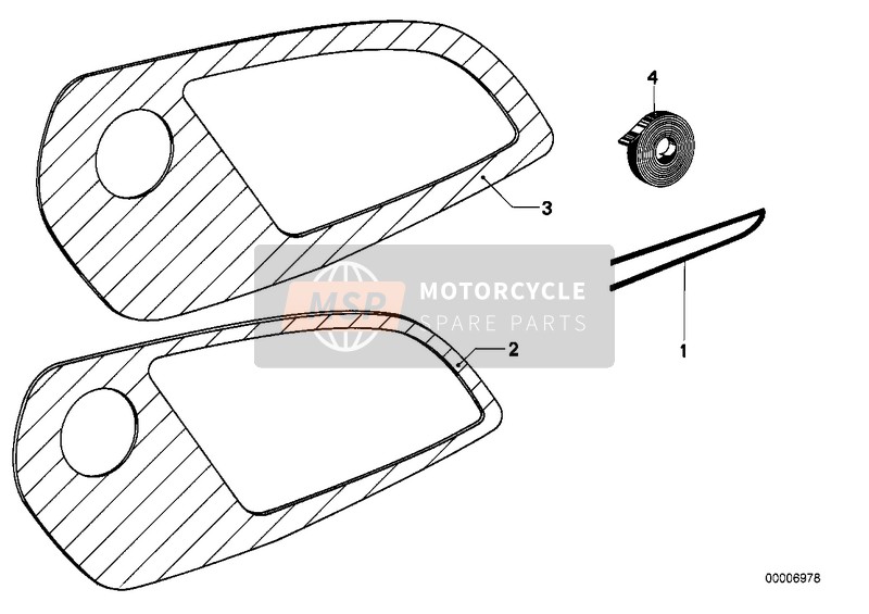 51141236674, Nastro Di Rigatura Rosso, BMW, 1