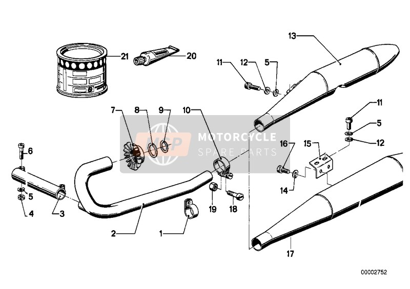 BMW R 50/5 1974 Exhaust System for a 1974 BMW R 50/5