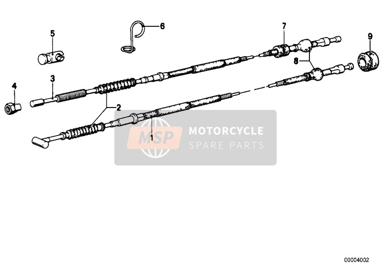 BMW R 50/5 1974 CLUTCH CABLE/BRAKE CABLE ASSEMBLY for a 1974 BMW R 50/5