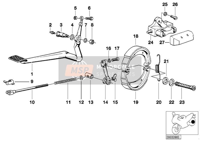 BMW R 50/5 1974 REAR WHEEL BRAKE for a 1974 BMW R 50/5