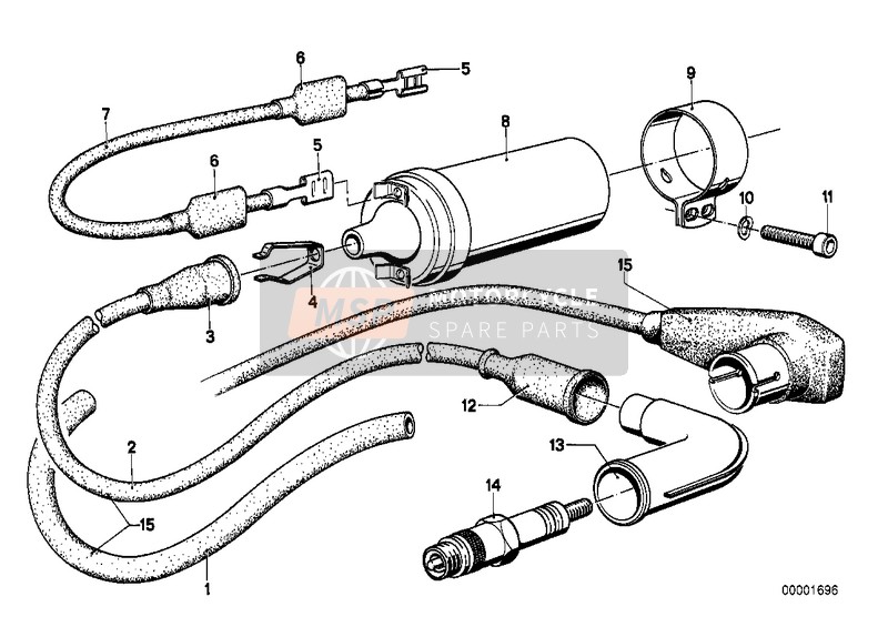 BMW R 50/5 1971 SPARK PLUG/IGNITION WIRE/IGNITION COIL for a 1971 BMW R 50/5