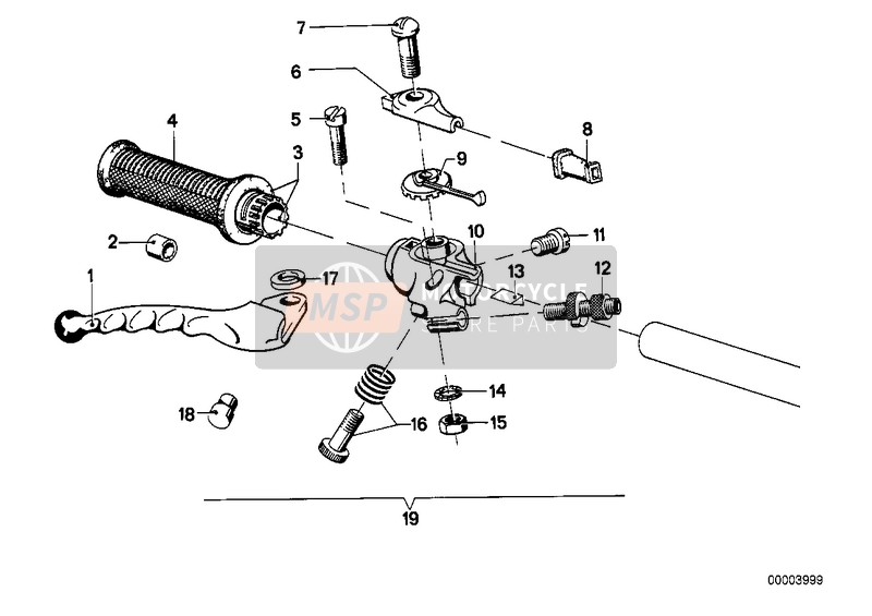 BMW R 50/5 1971 HANDLE UNIT, RIGHT for a 1971 BMW R 50/5