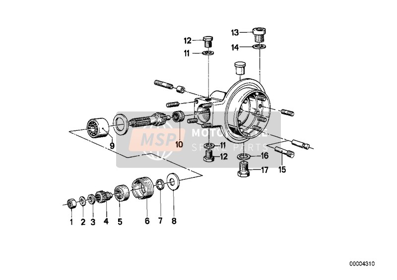 BMW R 50/5 1971 DIFFERENTIAL-BEVEL GEAR INST.PARTS for a 1971 BMW R 50/5