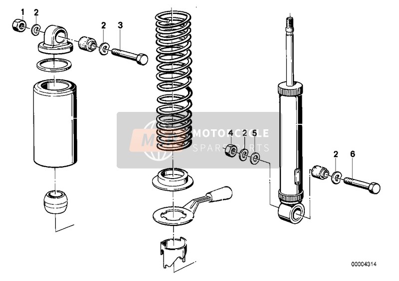 BMW R 50/5 1972 REAR SPRING STRUT MOUNTING PARTS for a 1972 BMW R 50/5