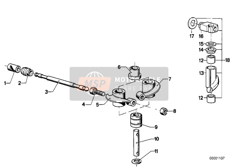 BMW R 50/5 1973 ROCKER ARM/SHAFT/VALVE LIFTER 2 for a 1973 BMW R 50/5