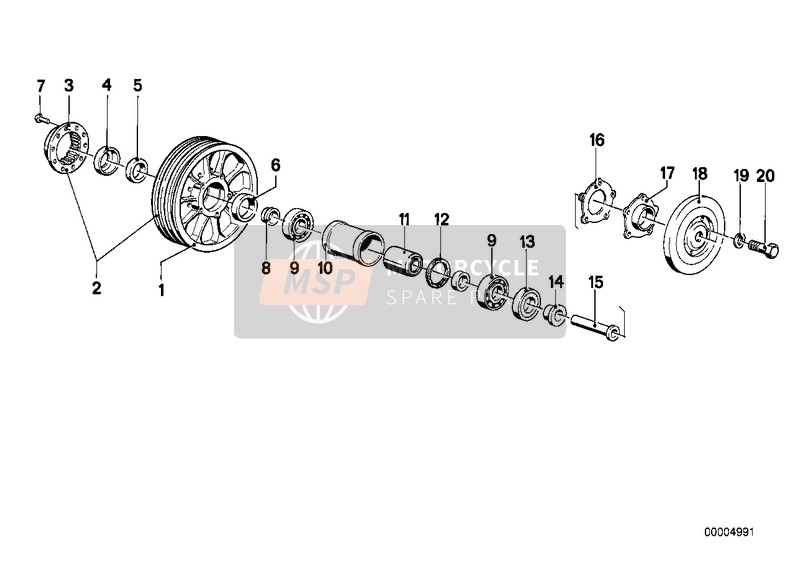 BMW R 50/5 1973 SPOKE WHEEL-WHEEL HUB for a 1973 BMW R 50/5