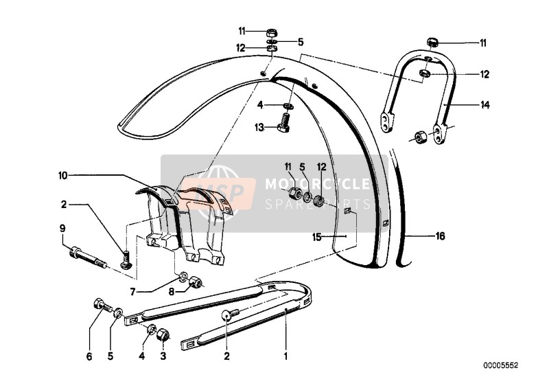 BMW R 60/5 1976 MUDGUARD FRONT for a 1976 BMW R 60/5