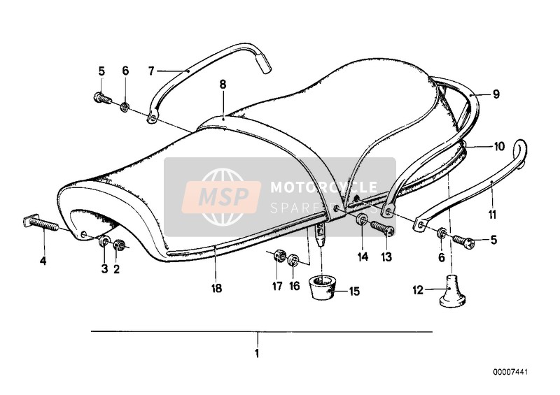 BMW R 60/5 1976 Bench seat for a 1976 BMW R 60/5