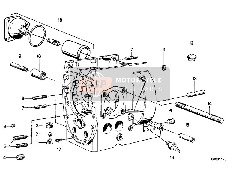 BMW R 60/5 1975 Piezas adicionales del carter de motor para un 1975 BMW R 60/5