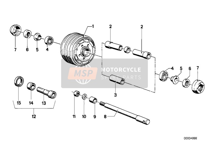 BMW R 60/5 1970 Roue pleine-moyeu/demi-arbre pour un 1970 BMW R 60/5