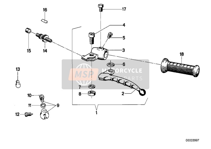 BMW R 60/5 1973 Handgreep links voor een 1973 BMW R 60/5