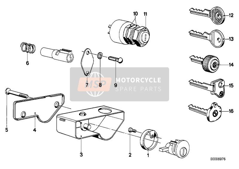 BMW R 60/6 1969 Pezzi di serie di serrature per un 1969 BMW R 60/6