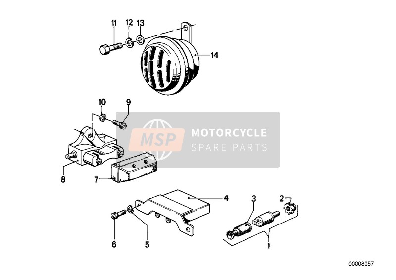 BMW R 60/6 1971 Hoorn/remlichtschakelaar voor een 1971 BMW R 60/6