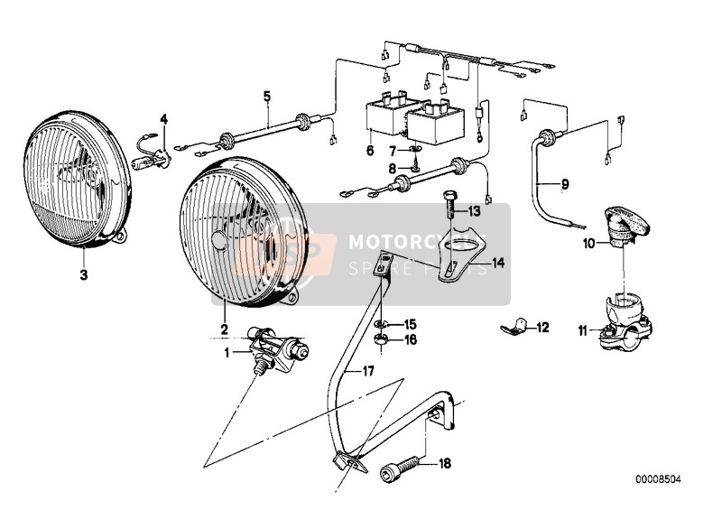 BMW R 60/6 1977 ADDITIONAL HEADLIGHT for a 1977 BMW R 60/6