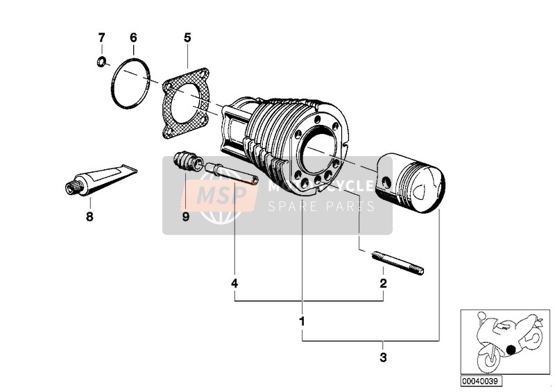 BMW R 60/6 1970 Cylinder 2 voor een 1970 BMW R 60/6