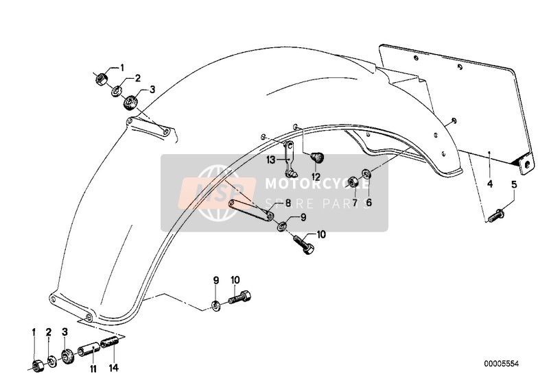 BMW R 75/6 1972 REAR MUDGUARD MOUNTING PARTS for a 1972 BMW R 75/6