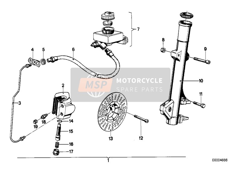 BMW R 75/6 1976 Kit montaggio succ., freno a dopp.disco per un 1976 BMW R 75/6