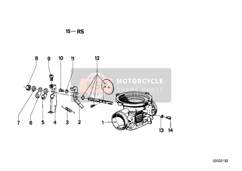 BMW R 90/6 1972 Carburador/accionamiento de mariposa para un 1972 BMW R 90/6