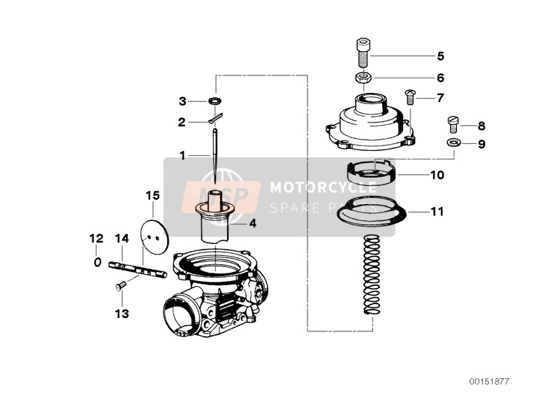 BMW R 90/6 1974 Carburador-piston/aguja del surtidor para un 1974 BMW R 90/6