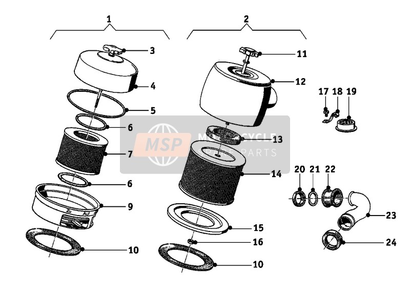 BMW R 50/2 1961 Filtro dell'aria per un 1961 BMW R 50/2