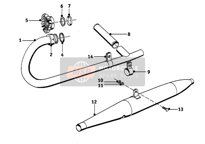 BMW R 50/2 1967 Exhaust System for a 1967 BMW R 50/2