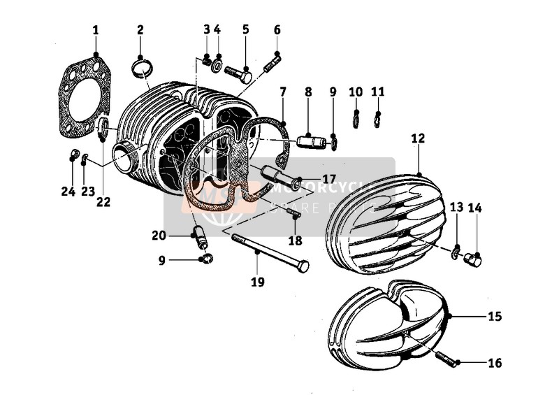 BMW R 50/2 1967 CYLINDER HEAD for a 1967 BMW R 50/2