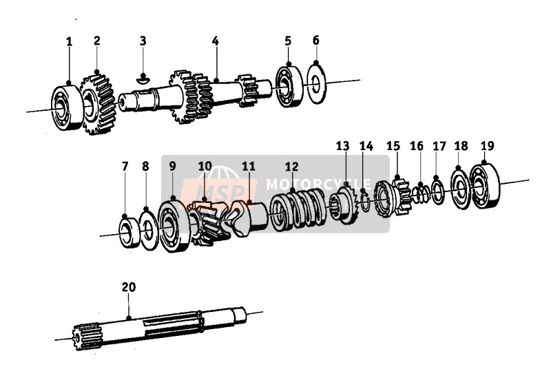 BMW R 50/2 1968 Transmission 5 pour un 1968 BMW R 50/2