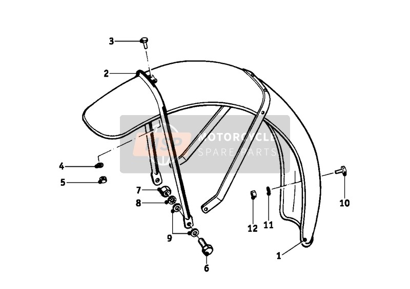 BMW R 50/2 1967 FRONT WHEEL MUDGUARD for a 1967 BMW R 50/2