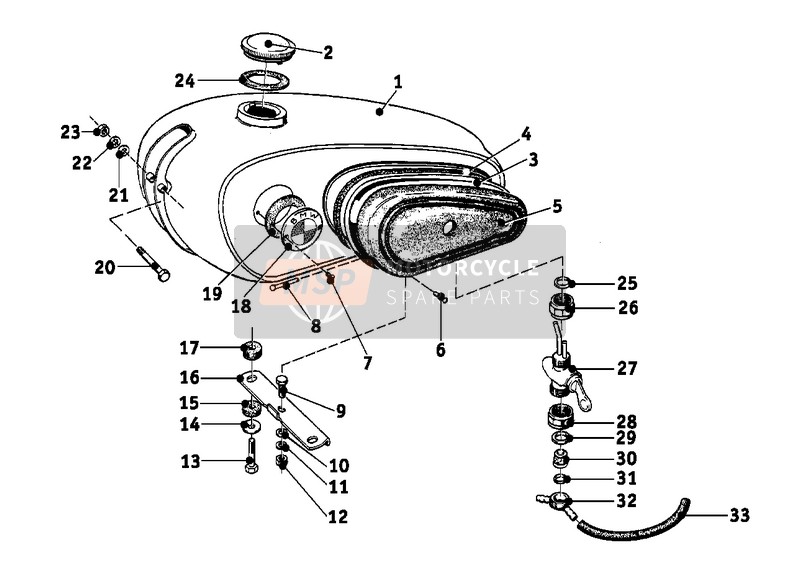 BMW R 50 S 1962 FUEL TANK for a 1962 BMW R 50 S