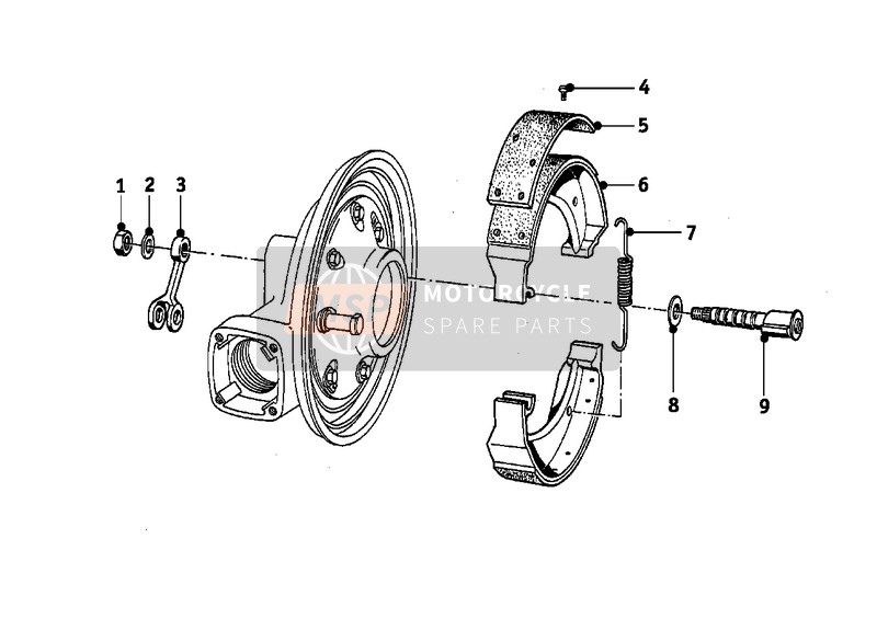 BMW R 50 S 1961 REAR WHEEL BRAKE for a 1961 BMW R 50 S